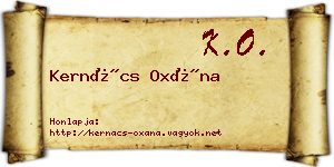 Kernács Oxána névjegykártya